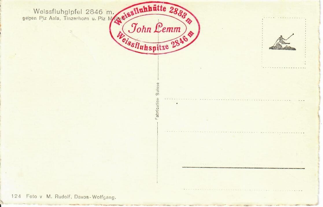 Cartoline postali: Weissfluhgipfel – Usato da Hochdorf venduto da Ziegel-16 1