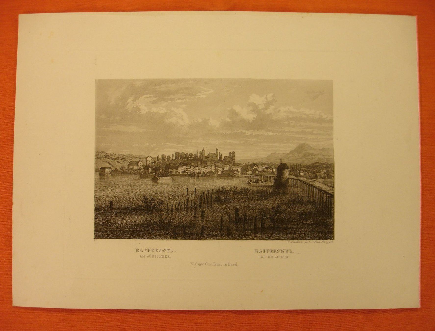 Incisioni: RAPPERSWIL, STAHLSTICH UM 1870 – Usato da Grüningen venduto da Kartensammler 1