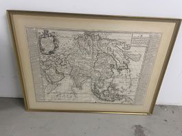 Historische Landkarte Asien 1748 gerahmt gebraucht