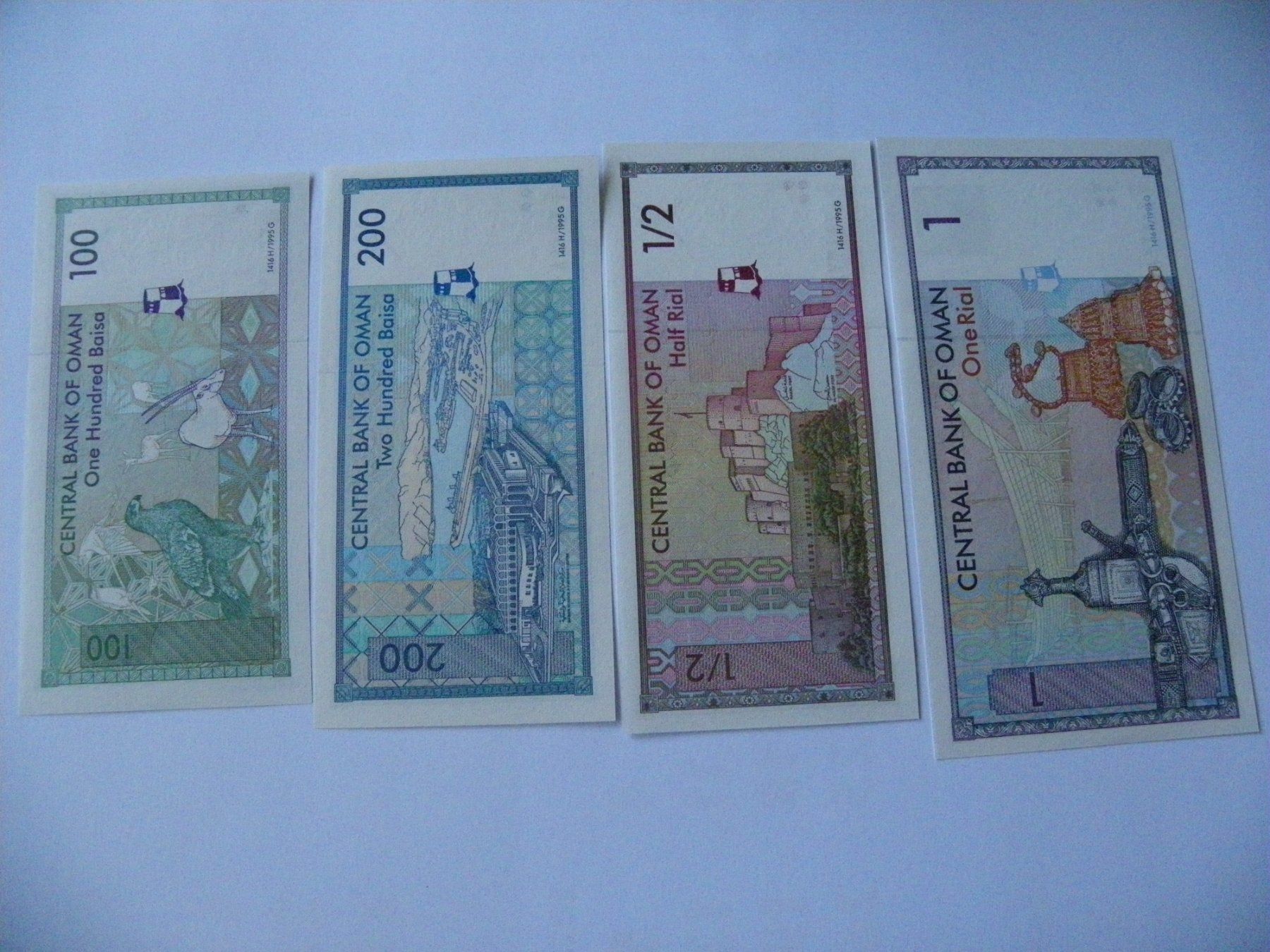 Banconote: Oman set 100, 200 baisa, 1/2, 1 Rial 1995, Unc – Nuovo (secondo la descrizione) da Untersiggenthal venduto da Gas61 1
