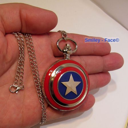 Taschenuhr Umhängeuhr Captain America mit Kette