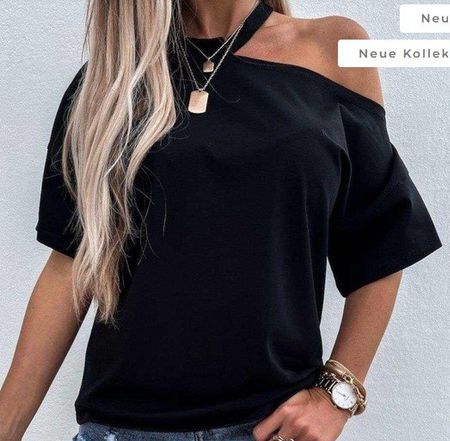 Shirt NEU AA 50-54 EG 36-40 Länge 62 cm Baumwolle Schwarz