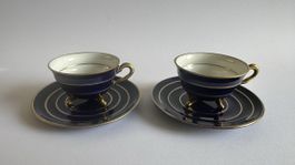 2x Graf von Henneberg Ilmenau Mokkatassen - Echt Kobalt - Go