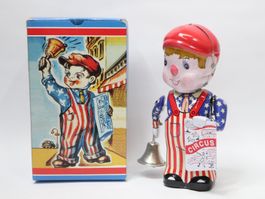 Blech Zirkus Junge Bueb News Boy zum aufziehen mit Glocke