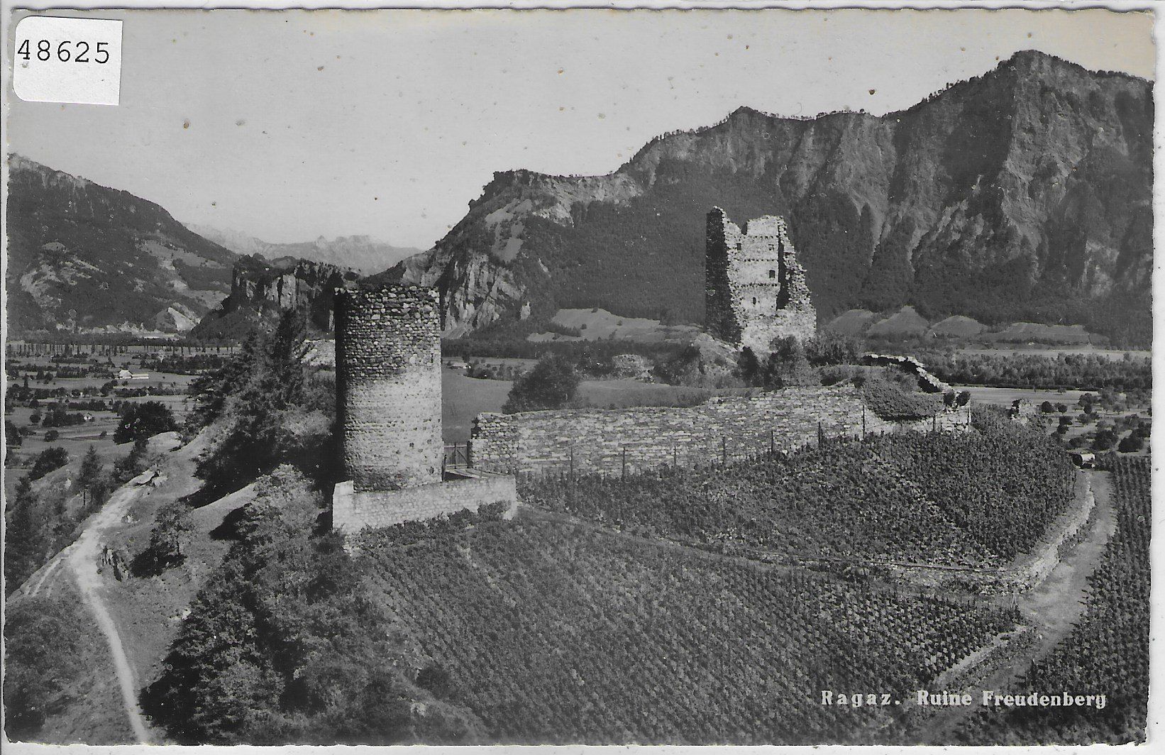 Ansichtskarten: Ragaz - Ruine Freudenberg – Gebraucht aus Ettingen von Kartenplanet