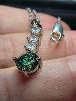 Collier argent avec diamant de moissanite de 1 ct certifié