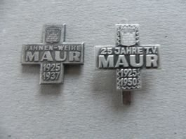 Medaille 2 Sport Abzeichen Brosche Maur Kanton ZH 1937 &1950