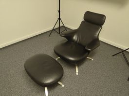LIEFERUNG! B&B Italia Radar Sessel + Hocker Leder Irvine