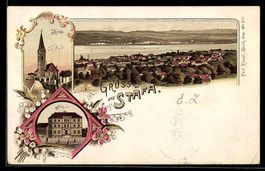 Litho Stäfa, Schule, Kirche, Panoramabl
