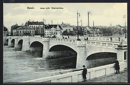 Basel, Neue mittlere Rheinbrücke mit Or
