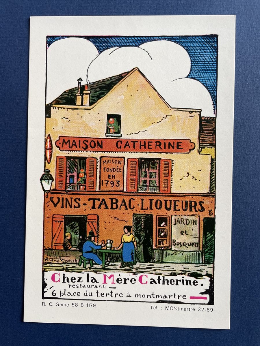 Cartoline postali: Originale Ansichtskarte Chez la Mère Catherine, Montmartre – Usato da Neuhausen am Rheinfall venduto da Arielle55