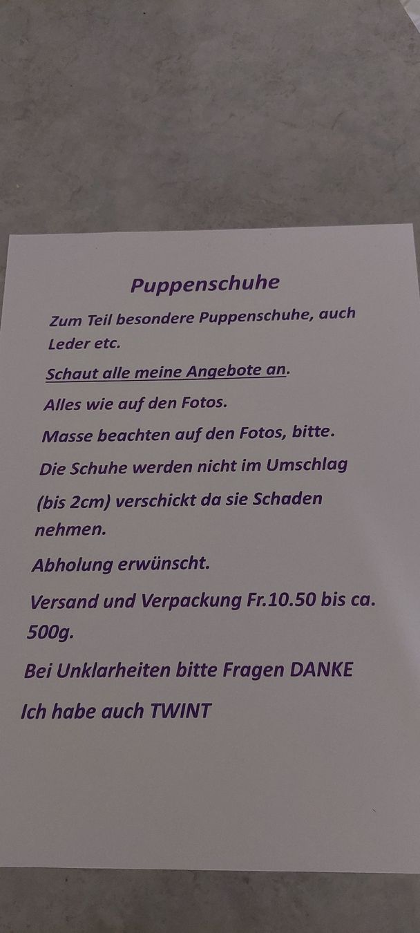 Puppen: Neue Puppenschuhe – Neu (gemäss Beschreibung) aus Muri AG von nindo1 8