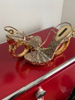 Louis Vuitton Plateau Sandalen Gold Blumenmuster Grösse 40