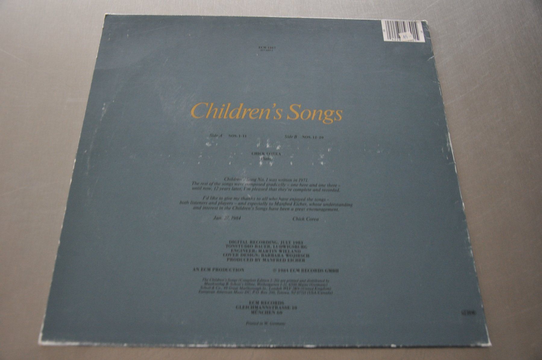 Dischi in vinile: ECM 1267 - CHICK COREA LP CHILDREN'S SONGS – Usato da Sion venduto da jaipur1401 1