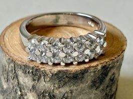 Ring mit Schmucksteine, S925, Gr.