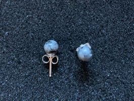 Ohrstecker Obsidian, 7mm, 925 Silber