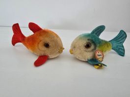 2x Steiff Original Flossy Fischli, Vintage