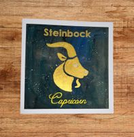 Handgemachte Geburtstagskarte Sternzeichen Steinbock gold