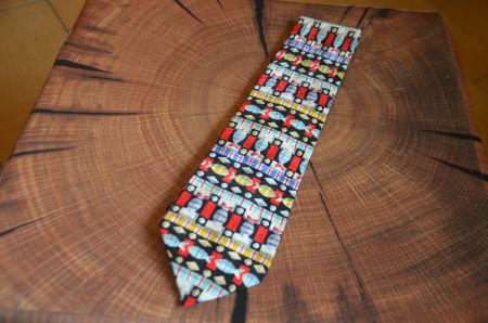 KRAWATTE - SILK - SETA - SEIDE  NEU - FISCH - (DDD)