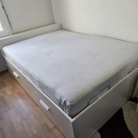 Bett Brimnes 140x200 cm, inkl. Matratze und Lattenrost