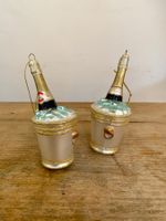 2er Set Christbaumkugeln / Weihnachtsschmuck Champagnerkübel