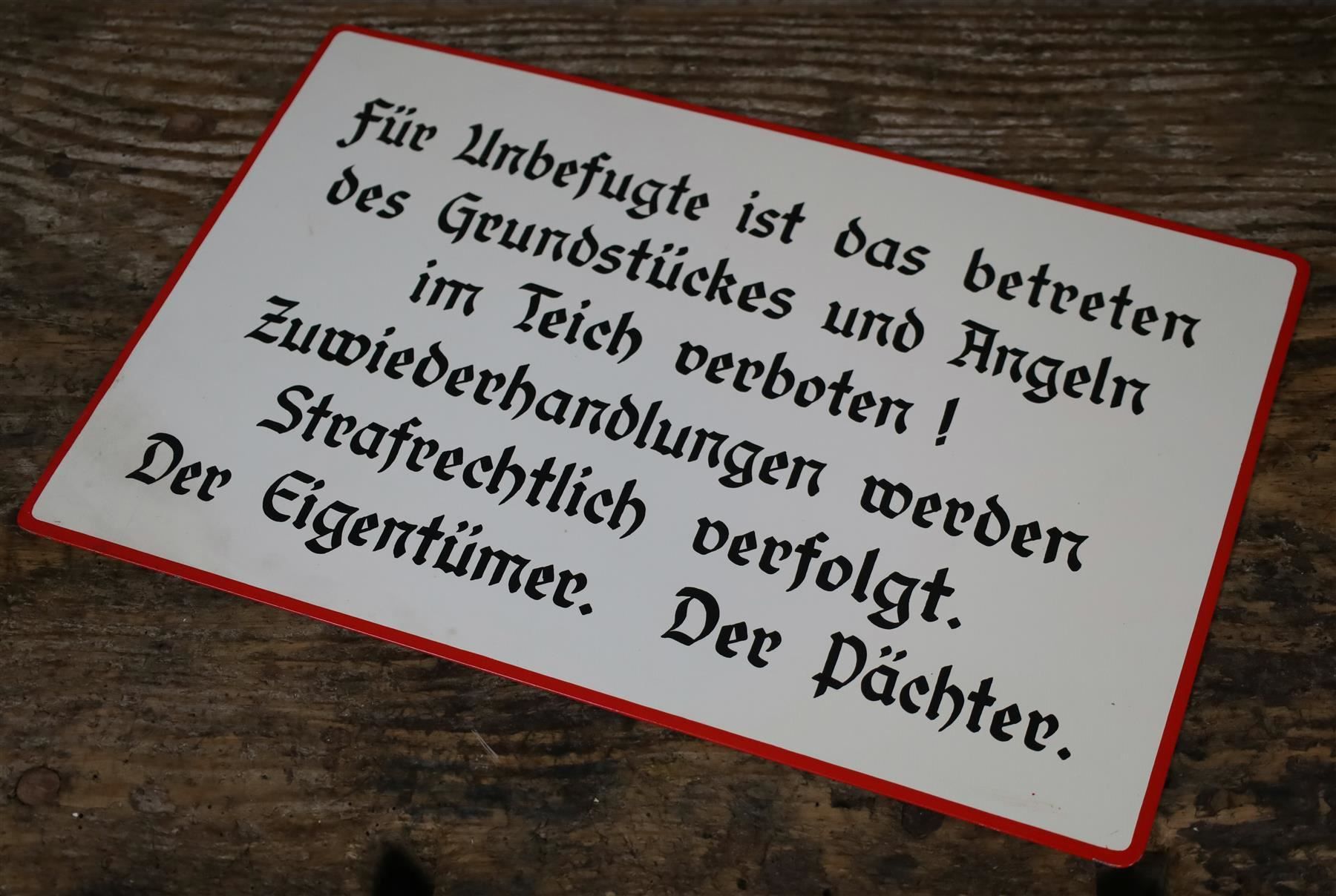 Insegne: massives Blechschild "Angeln" – Usato da Birrwil venduto da brandschatz_birrwil 2