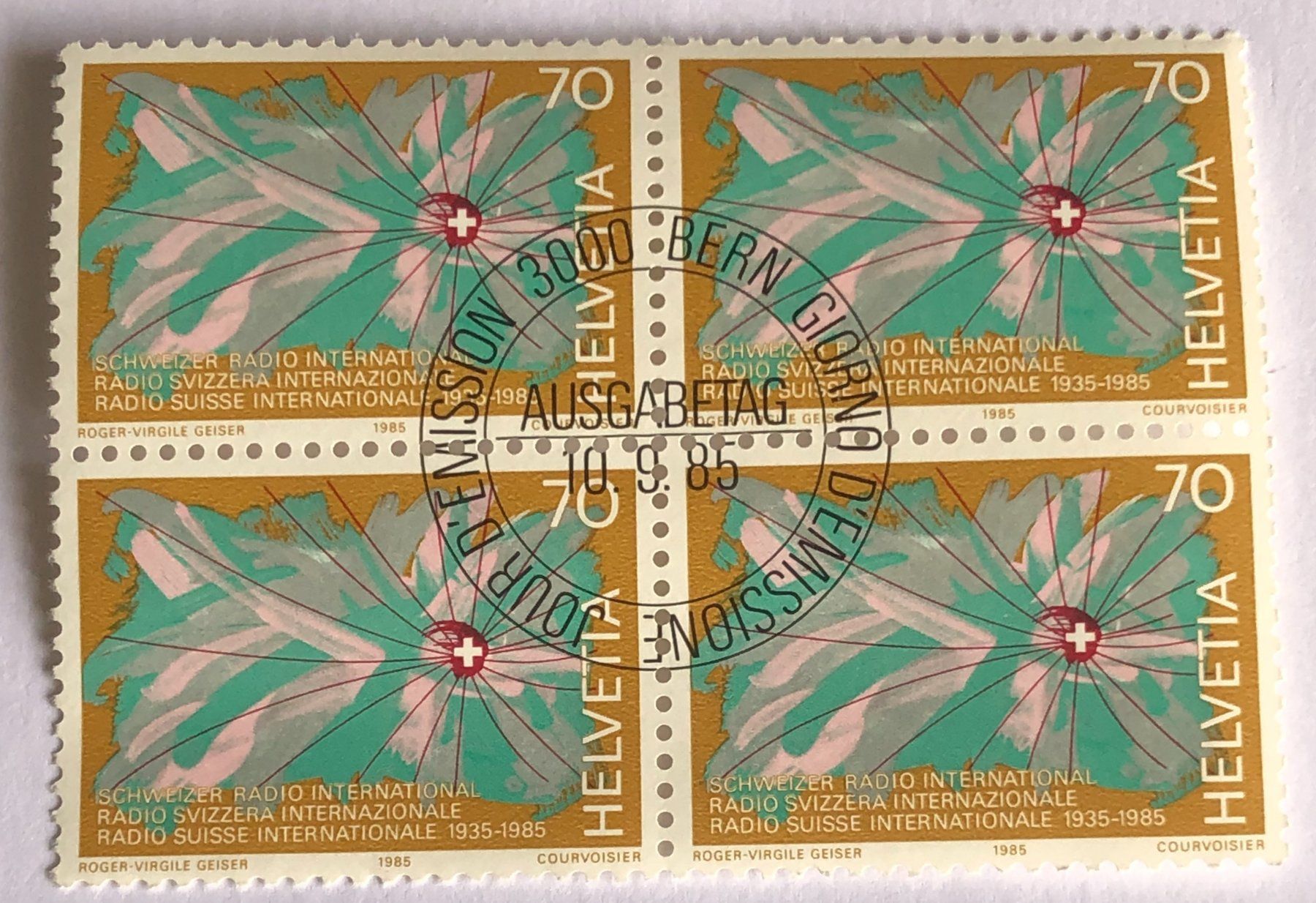 Tutti i francobolli: 4 er Block Nr.718 mit Vollstempel Bern – Usato da Aarau venduto da Billa007