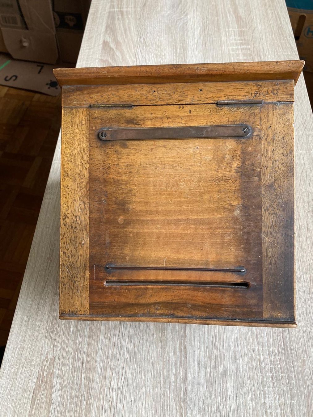 Holzartikel: AntikerNotizzettelkasten aus Holz, Vintage – Gebraucht aus Buttikon SZ von FlohmarktParadies 2
