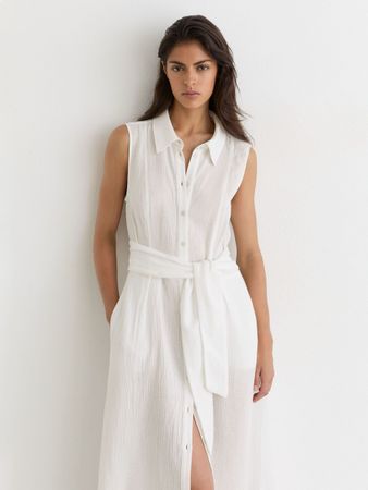Kleid weiss Calvin Klein Grösse M Leine Weste
