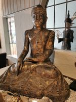 Buddha Statue, Holz, silber, Asien, Deko, Top Zustand!