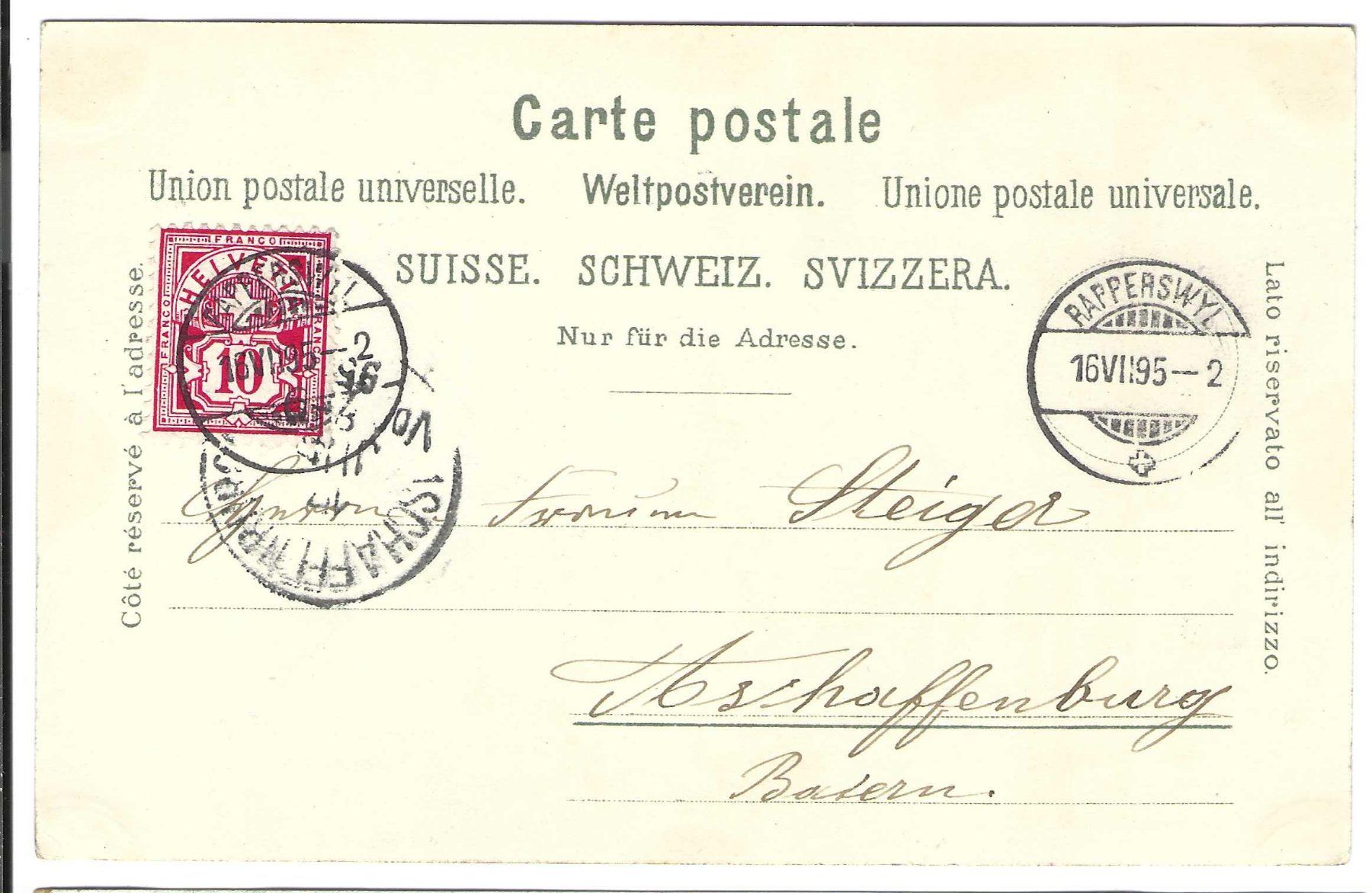 Cartoline postali: Gruss aus Rapperwil, Litho – Usato da Wildhaus venduto da Brunphil 1