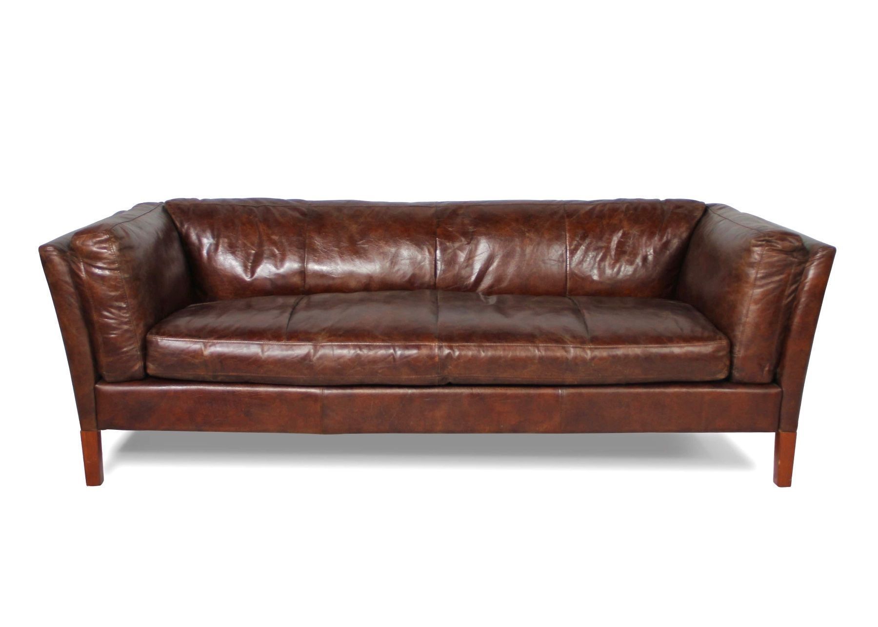 Divani: Sofa "Clive" Braun Leder Vintage, 3 Plätze – Nuovo e nell'imballaggio originale da Cressier FR venduto da Cazadeco 1