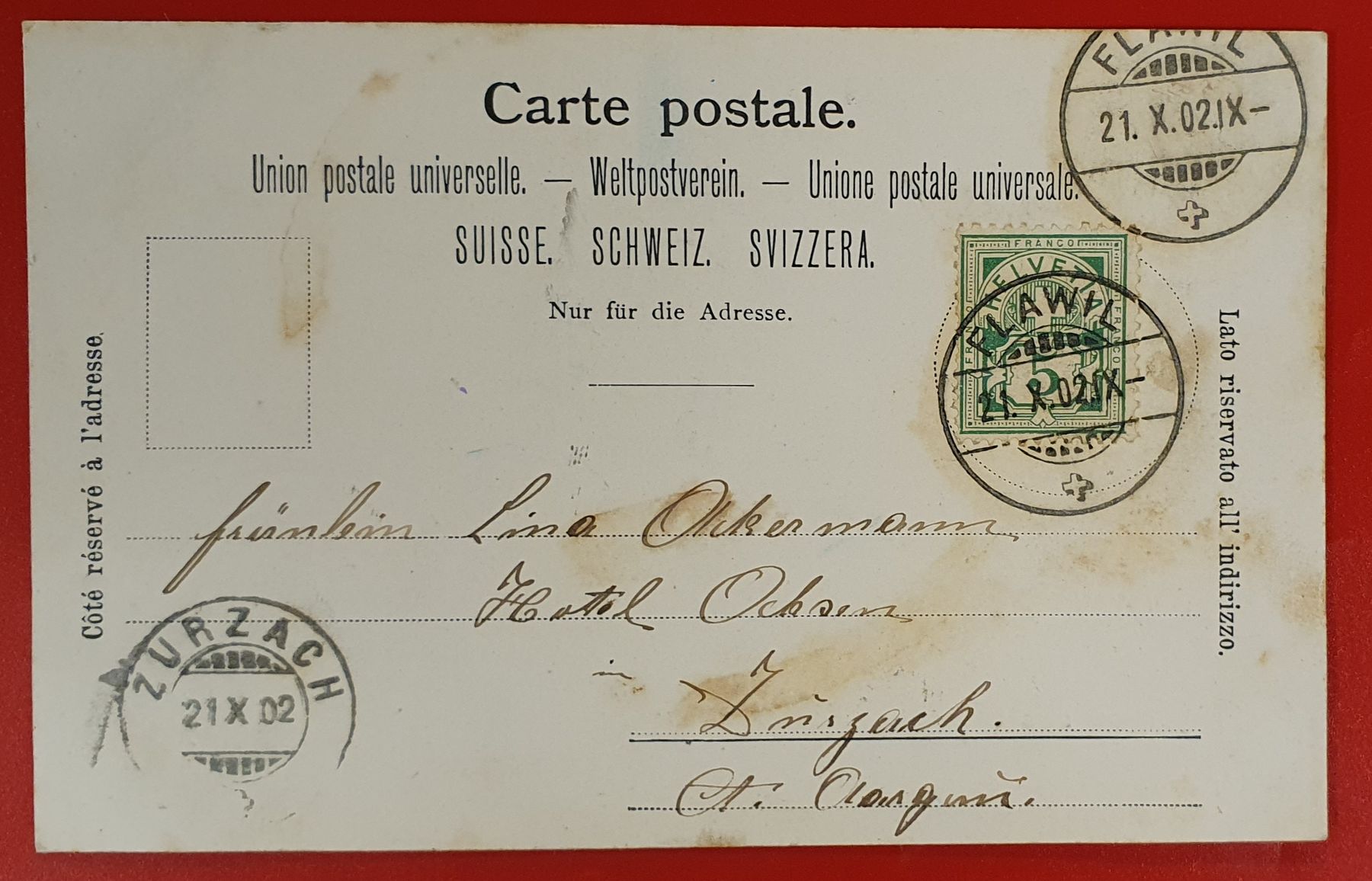 Cartoline postali: Gruss aus Flawil 1902 – Usato da Kreuzlingen venduto da Rschweiz1 1