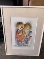 Original Aquarell Clown D. Duille 1989