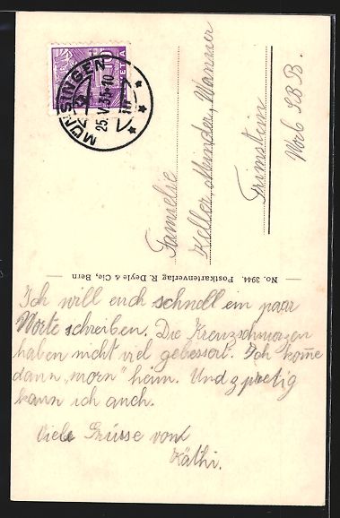 Cartoline postali: AK Münsingen, Ansicht der Kirche, 1935 – Usato da Berlin venduto da bartko-reher 1