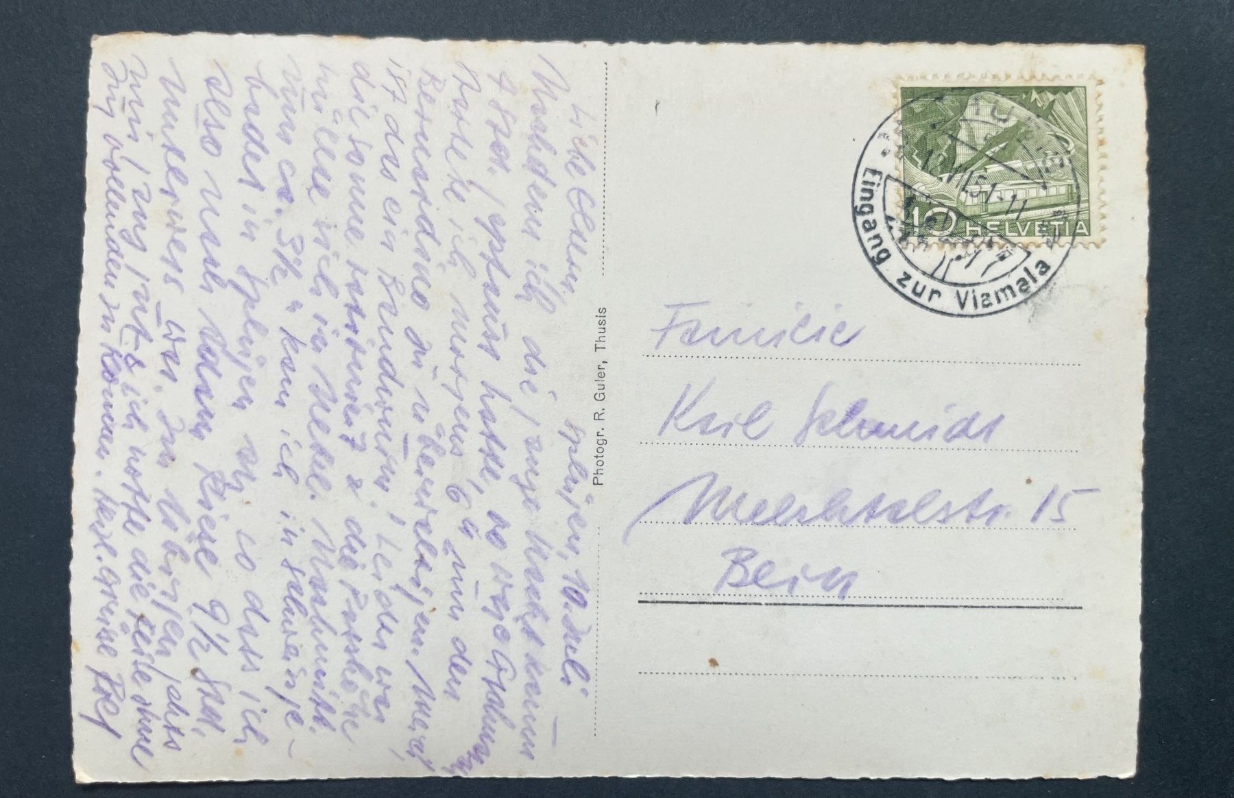 Cartoline postali: Splügen GR Jugendherberge, ca. 1950 – Usato da Ostermundigen venduto da DaxKarten-75 1
