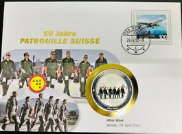 Patrouille Suisse  Numisbrief versilberte Medaille 2012