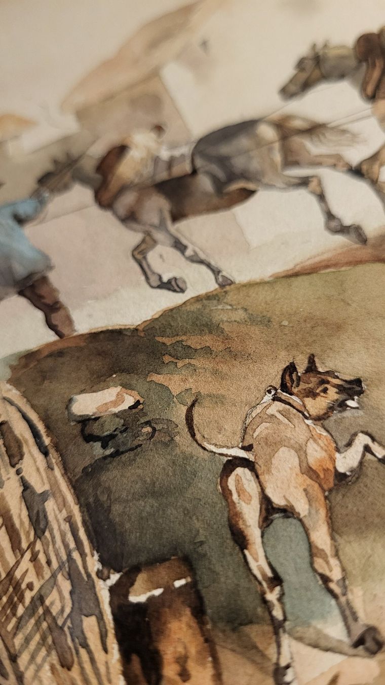 Dipinti: Aquarell JAGDGESELLSCHAFT – Usato da Basel venduto da spinne02 5
