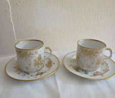 2 Ottlinger Sevelen Tasse mit Unterteller, Golddekor, TOP