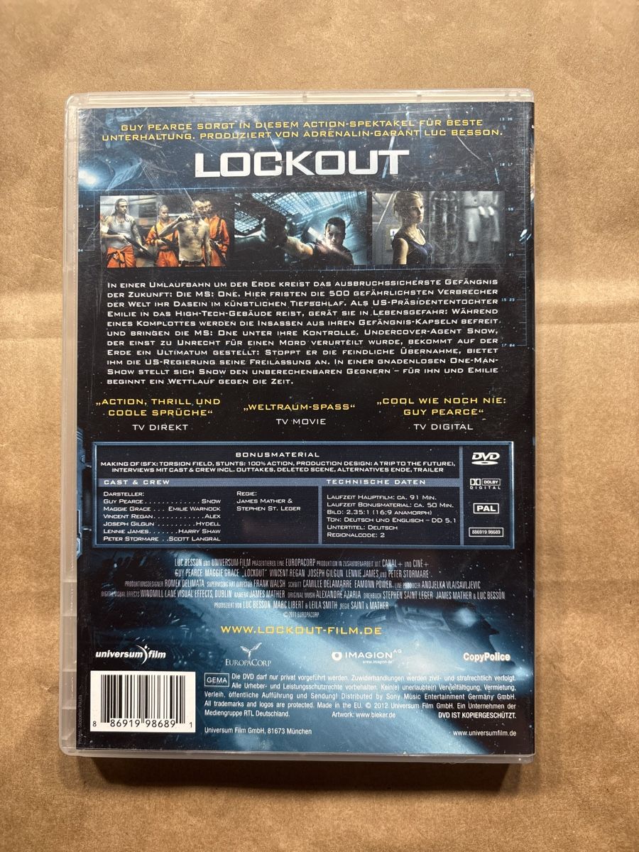 Tutti i DVDs: Lockout DVD (2404) – Usato da Ruswil venduto da Slivio_ 1