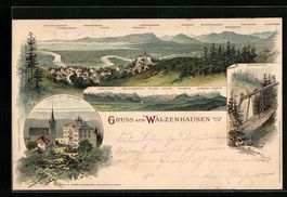 Litho Walzenhausen, Ortsansicht, Kirche 