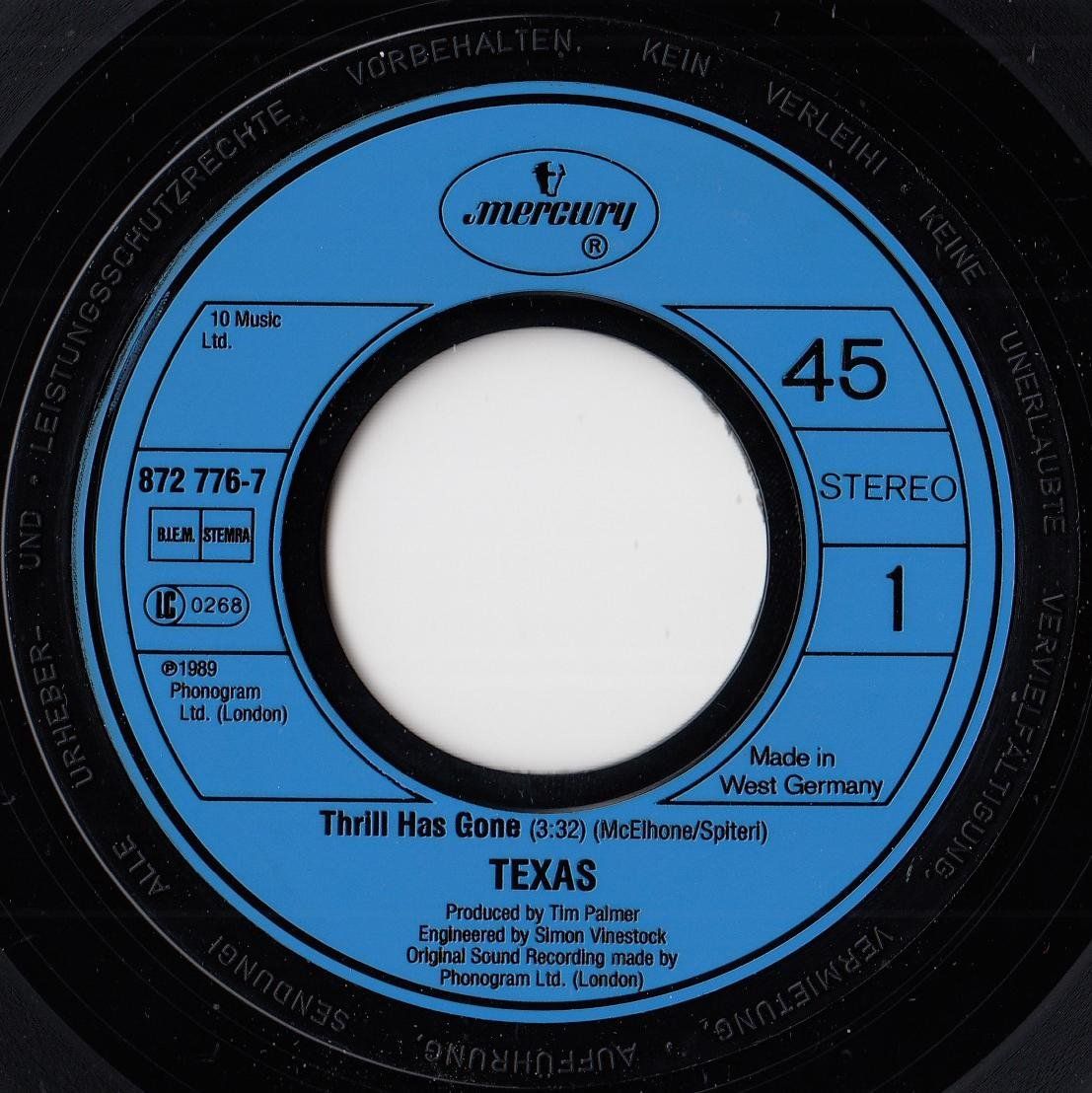 Schallplatten: Texas Vinyl Single von 1989 – Gebraucht aus Volketswil von Abcrecords 2