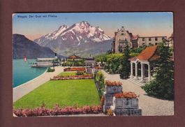 WEGGIS - Quai und Pilatus - 1936 // Eckbug //