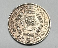 Pièce Afrique du Sud 6 Pence 1934 argent 2.83 grammes