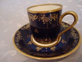 Sammler Tasse mit Unterteller, Kobalt Gold Dekor, Top! 49