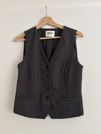 ONLY Tailoring Weste Gr. 36 anthrazit — elegant f. Frühling5