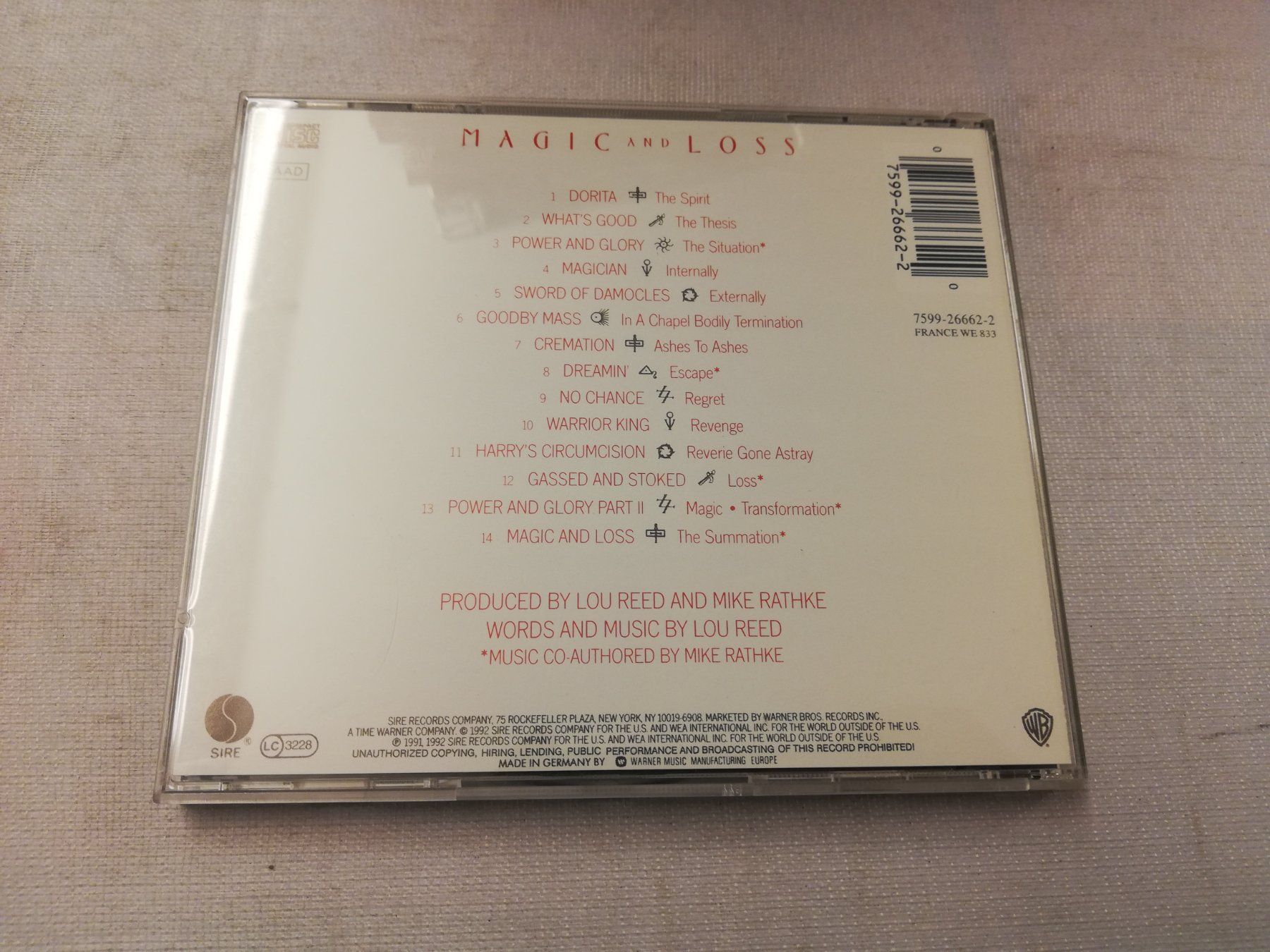 CDs: LOU REED - MAGIC AND LOSS – Gebraucht aus Bern von Vinylsound.ch 1
