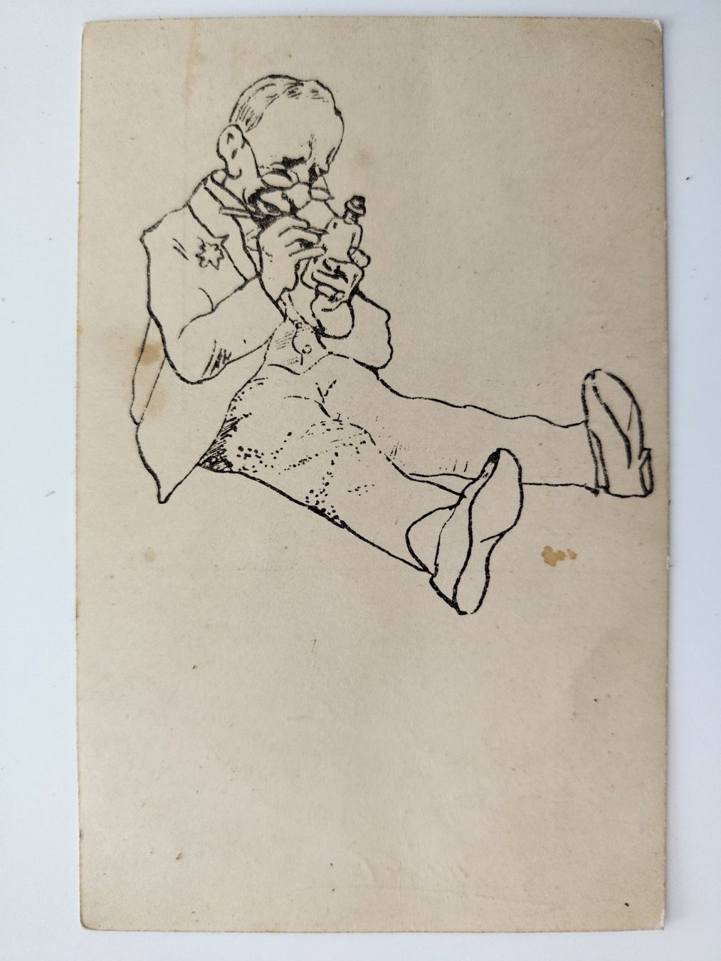 Cartoline postali: Alte Karikatur-Postkarte Langenthal , Gesangssektion – Difettoso da Ohmstal venduto da Lebensfreude05
