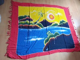 Sommerliches Wandtuch/ Pareo mit tropischem Motiv.