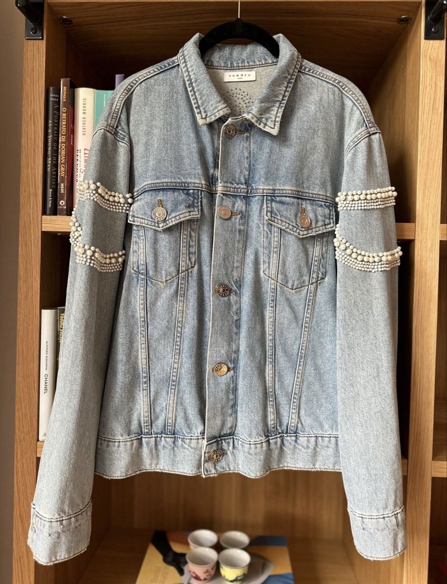 Sandro Jacken: Sandro Jeansjacke mit Perlen – Gebraucht aus Zürich von maricampos 1